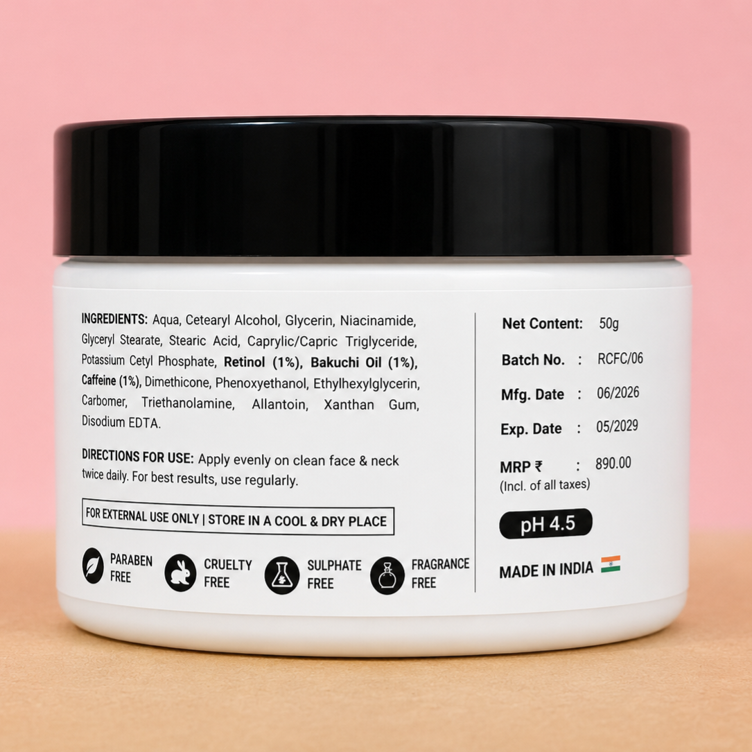 Retinol & Caffeine Anti-Wrinkle Face Cream (50g)