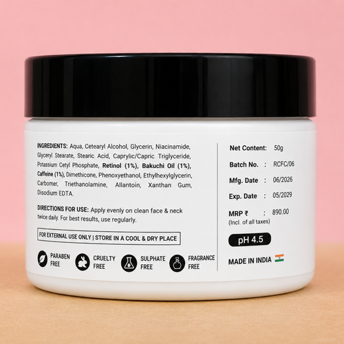 Retinol & Caffeine Anti-Wrinkle Face Cream (50g)